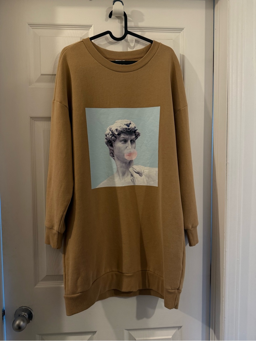 Simons Camel Graphic Crewneck Sweatshirt Dress
